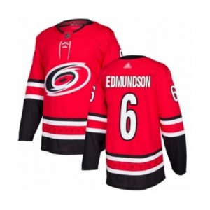 Carolina Hurricanes #6 Joel Edmundson Authentic Red Home Hockey Jersey