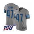 Detroit Lions #47 Tracy Walker Limited Gray Inverted Legend 100th Season Football Jersey