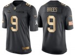 New Orleans Saints #9 Drew Brees Anthracite Gold 2016 Christmas NFL Limited Salute to Service Jersey