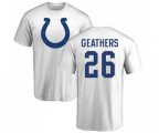 Indianapolis Colts #26 Clayton Geathers White Name & Number Logo T-Shirt