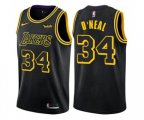 Los Angeles Lakers #34 Shaquille O'Neal Swingman Black City Edition NBA Jersey