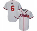 Atlanta Braves #6 Bobby Cox Replica Grey Road Cool Base Baseball Jersey