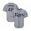 Tampa Bay Rays #48 Ryan Yarbrough Authentic Grey Road Cool Base Baseball Player Jersey