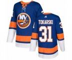 New York Islanders #31 Dustin Tokarski Authentic Royal Blue Home NHL Jersey