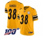 Pittsburgh Steelers #38 Jaylen Samuels Limited Gold Inverted Legend 100th Season Football Jersey