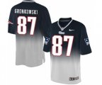 New England Patriots #87 Rob Gronkowski Elite Navy Grey Fadeaway Football Jersey