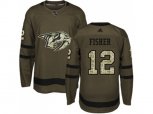 Nashville Predators #12 Mike Fisher Green Salute to Service Stitched NHL Jersey