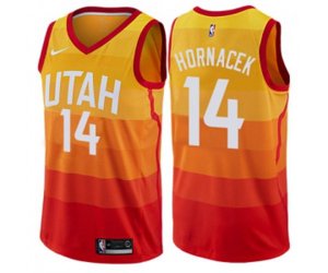 Utah Jazz #14 Jeff Hornacek Swingman Orange NBA Jersey - City Edition