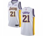 Los Angeles Lakers #21 Michael Cooper Authentic White Basketball Jersey - Association Edition