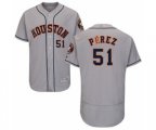 Houston Astros Cionel Perez Grey Road Flex Base Authentic Collection Baseball Player Jersey