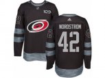 Carolina Hurricanes #42 Joakim Nordstrom Authentic Black 1917-2017 100th Anniversary NHL Jersey