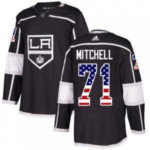 Los Angeles Kings #71 Torrey Mitchell Authentic Black USA Flag Fashion NHL Jersey