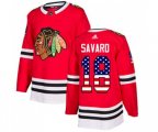 Chicago Blackhawks #18 Denis Savard Authentic Red USA Flag Fashion NHL Jersey