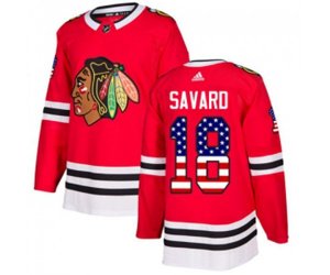 Chicago Blackhawks #18 Denis Savard Authentic Red USA Flag Fashion NHL Jersey
