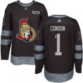 Ottawa Senators #1 Mike Condon Authentic Black 1917-2017 100th Anniversary NHL Jersey