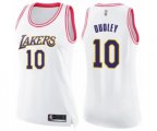 Women's Los Angeles Lakers #10 Jared Dudley Swingman White Pink Fashion Basketball Jersey