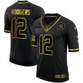 Green Bay Packers #12 Aaron Rodgers Olive Gold Nike 2020 Salute To Service Limited Jersey