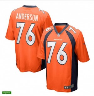 Denver Broncos #76 Calvin Anderson Nike Orange Vapor Untouchable Limited Jersey