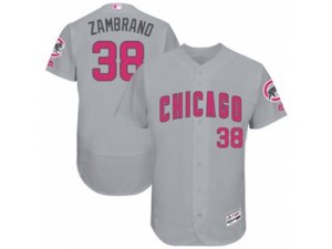 Chicago Cubs #38 Carlos Zambrano Grey Mother\'s Day Flexbase Authentic Collection MLB Jersey