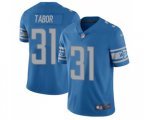 Detroit Lions #31 Teez Tabor Blue Team Color Vapor Untouchable Limited Player Football Jersey