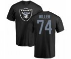 Oakland Raiders #74 Kolton Miller Black Name & Number Logo T-Shirt