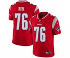 New England Patriots #76 Isaiah Wynn Limited Red Inverted Legend Football Jersey
