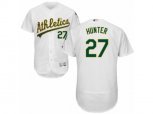 Oakland Athletics #27 Catfish Hunter White Flexbase Authentic Collection MLB Jersey