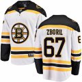 Boston Bruins #67 Jakub Zboril Authentic White Away Fanatics Branded Breakaway NHL Jersey