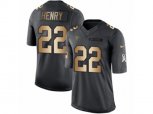 Tennessee Titans #22 Derrick Henry Limited Black Gold Salute to Service NFL Jersey