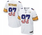 Pittsburgh Steelers #97 Cameron Heyward Elite White Road USA Flag Fashion Football Jersey