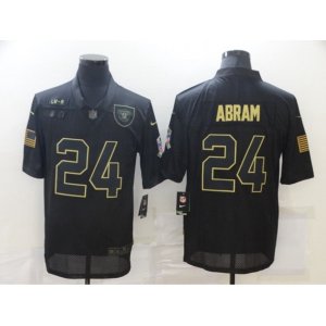 Oakland Raiders #24 Johnathan Abram Black Nike 2020 Salute To Service Limited Jersey