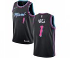 Miami Heat #1 Chris Bosh Authentic Black Basketball Jersey - City Edition