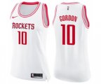 Women's Houston Rockets #10 Eric Gordon Swingman White Pink Fashion Basketball Jersey