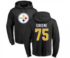 Pittsburgh Steelers #75 Joe Greene Black Name & Number Logo Pullover Hoodie