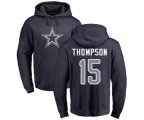 Dallas Cowboys #15 Deonte Thompson Navy Blue Name & Number Logo Pullover Hoodie