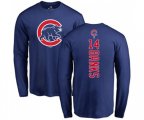 MLB Nike Chicago Cubs #14 Ernie Banks Royal Blue Backer Long Sleeve T-Shirt
