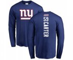 New York Giants #59 Lorenzo Carter Royal Blue Backer Long Sleeve T-Shirt