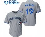Toronto Blue Jays #19 Paul Molitor Replica Grey Road Baseball Jersey