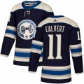 Columbus Blue Jackets #11 Matt Calvert Authentic Navy Blue Alternate NHL Jersey