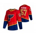 St. Louis Blues #57 David Perron Red 2020-21 Reverse Retro Alternate Hockey Jersey