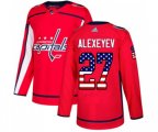 Washington Capitals #27 Alexander Alexeyev Authentic Red USA Flag Fashion NHL Jersey