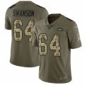 New York Jets #64 Travis Swanson Limited Olive Camo 2017 Salute to Service NFL Jersey