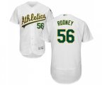 Oakland Athletics #56 Fernando Rodney White Home Flex Base Authentic Collection Baseball Jersey