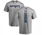 New England Patriots #14 Steve Grogan Ash Backer T-Shirt