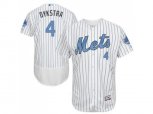 New York Mets #4 Lenny Dykstra White(Blue Strip) Flexbase Authentic Collection Stitched Baseball Jersey