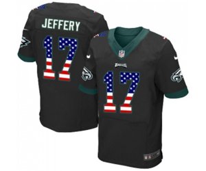 Philadelphia Eagles #17 Alshon Jeffery Elite Black Alternate USA Flag Fashion Football Jersey