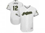 Cleveland Indians #12 Francisco Lindor White Flexbase Authentic Collection Memorial Day Stitched MLB Jersey