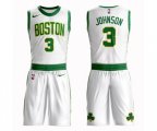 Boston Celtics #3 Dennis Johnson Authentic White Basketball Suit Jersey - City Edition