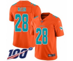 Miami Dolphins #28 Bobby McCain Limited Orange Inverted Legend 100th Season Football Jersey