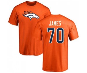 Denver Broncos #70 Ja\'Wuan James Orange Name & Number Logo T-Shirt